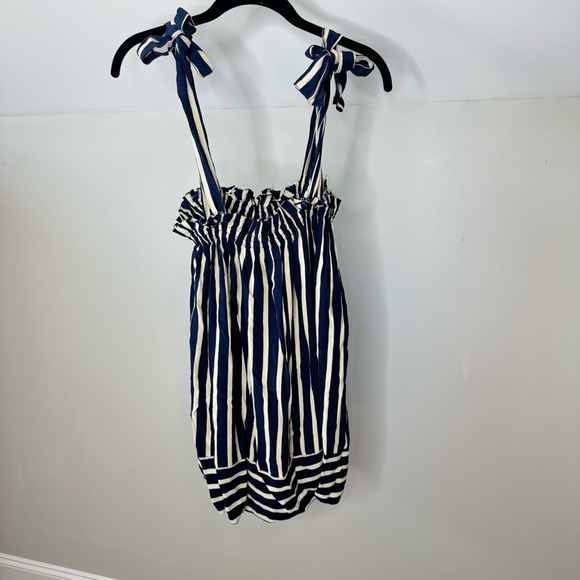 Faithful The Brand Revolve Ocean Dip Dress in Mazur Stripe Print Blue Cream - Picture 2 of 9